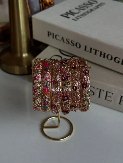 ✨🏰VC28: Cloisonné Vintage Victorian Bangles : Powder Blue 🌸🕯️