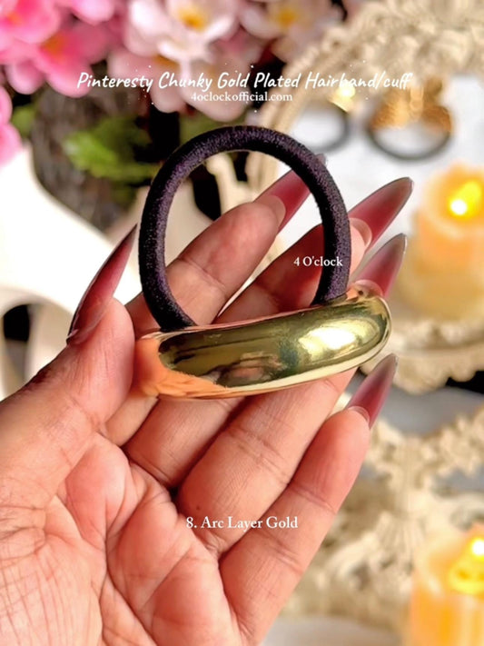 ✨8. Pinteresty Chunky Hairband/ Hair tie/ Hair cuff: Arc Layer Gold✨