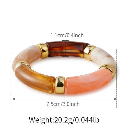 ✨HC73: Elastic Resin Bangles/Bracelet - Multi Colored (Pink Black Tones)💗