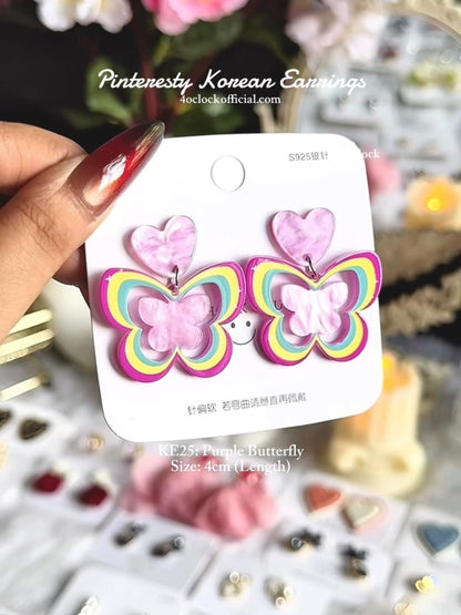🫰🏻KE25: Korean Earrings: Purple Butterfly 🎀✨