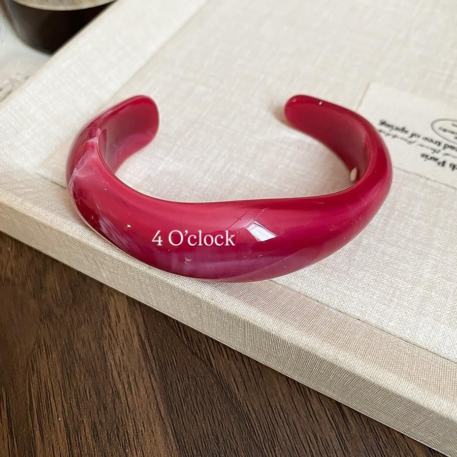 ✨HC99: Elastic Resin Bangles/Bracelet - Rose Red💗