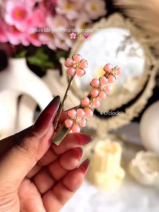 🍊”When Life Gives You Tangerine” inspired side hair clip: 1 pair🌸✨