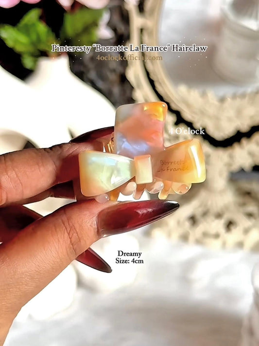 ✨Pinteresty "Borrate La France" Acetate Small Bow Hairclaw - Dreamy🎀