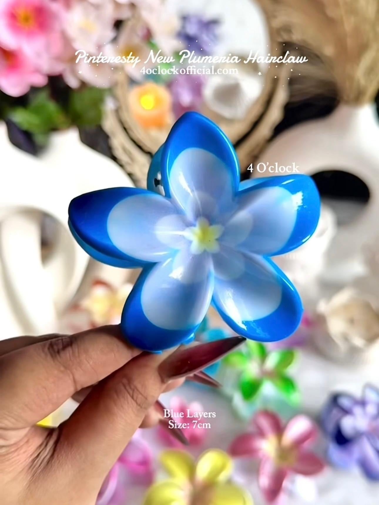 🌸Pinteresty New Plumeria Hairclaw - Blue Layers✨