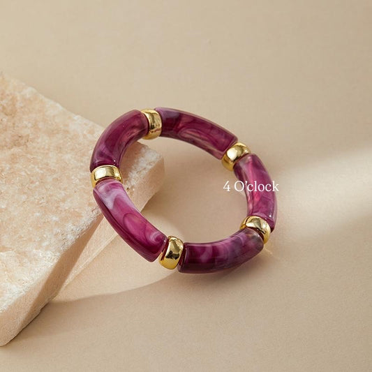 ✨HC79: Elastic Resin Bangles/Bracelet - Marbled Purple💗