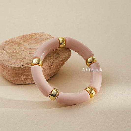 ✨HC77: Elastic Resin Bangles/Bracelet - Light Pink💗