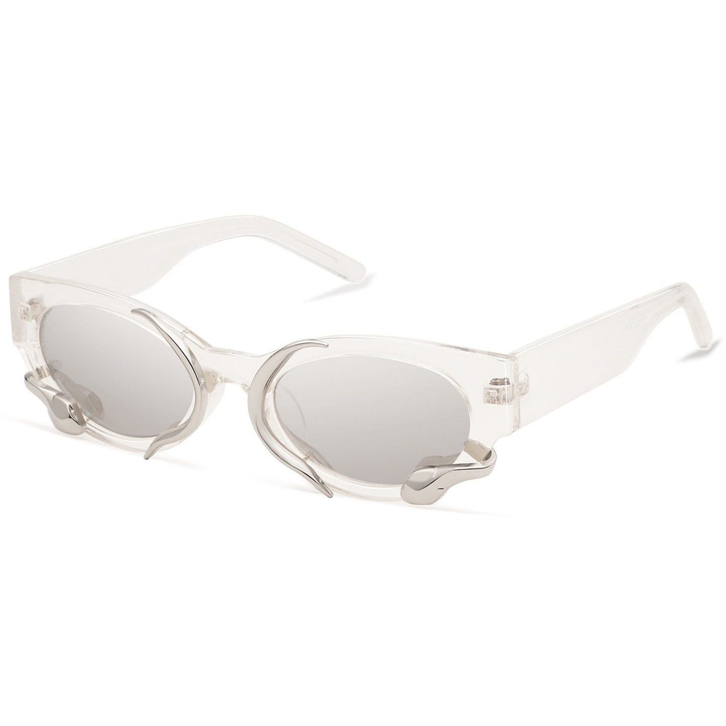S24: Pinteresty Snake Sunglasses- Transparent + Black (with box)
