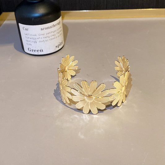 ✨HC128: Handcuff for Stack: Gold Daisy Bracelet  ✨