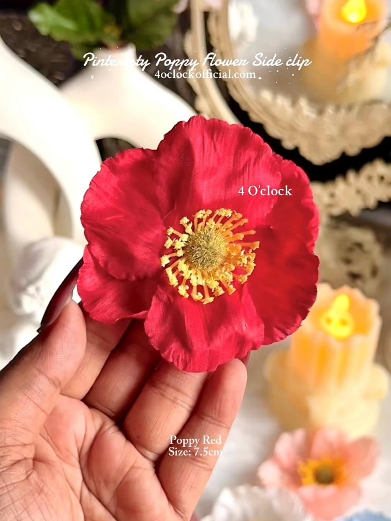 🌺Poppy Side Clip: Poppy Red✨
