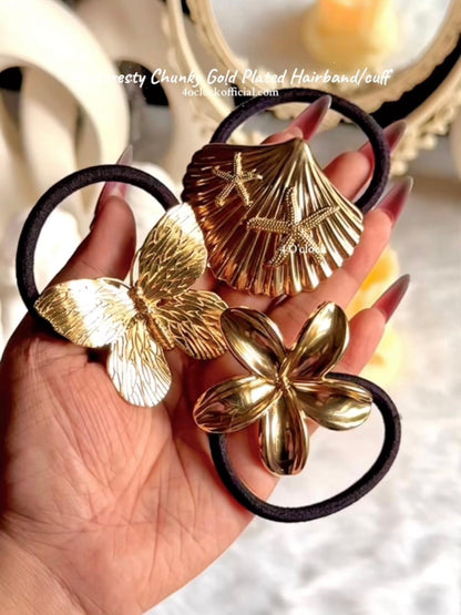✨1. Pinteresty Chunky Hairband/ Hair tie/ Hair cuff: Plumeria ✨
