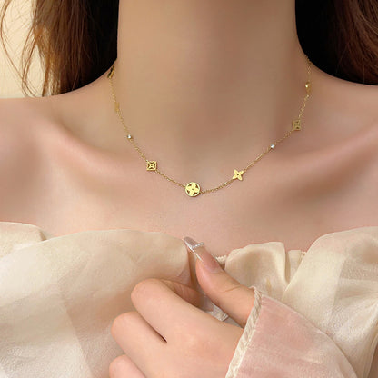 ✨P40: 18k Gold Plated Stainless Steel Pendant:4 Leaf Flowers✨ (NEW)