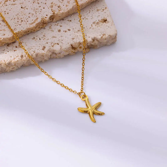 ✨P72: 18k Gold Plated Stainless Steel Pendant:Starfish ✨
