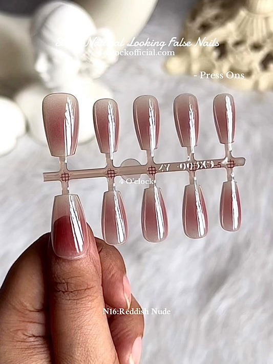 💅N16: Press On Nails: Reddish Nude.✨ Size XS