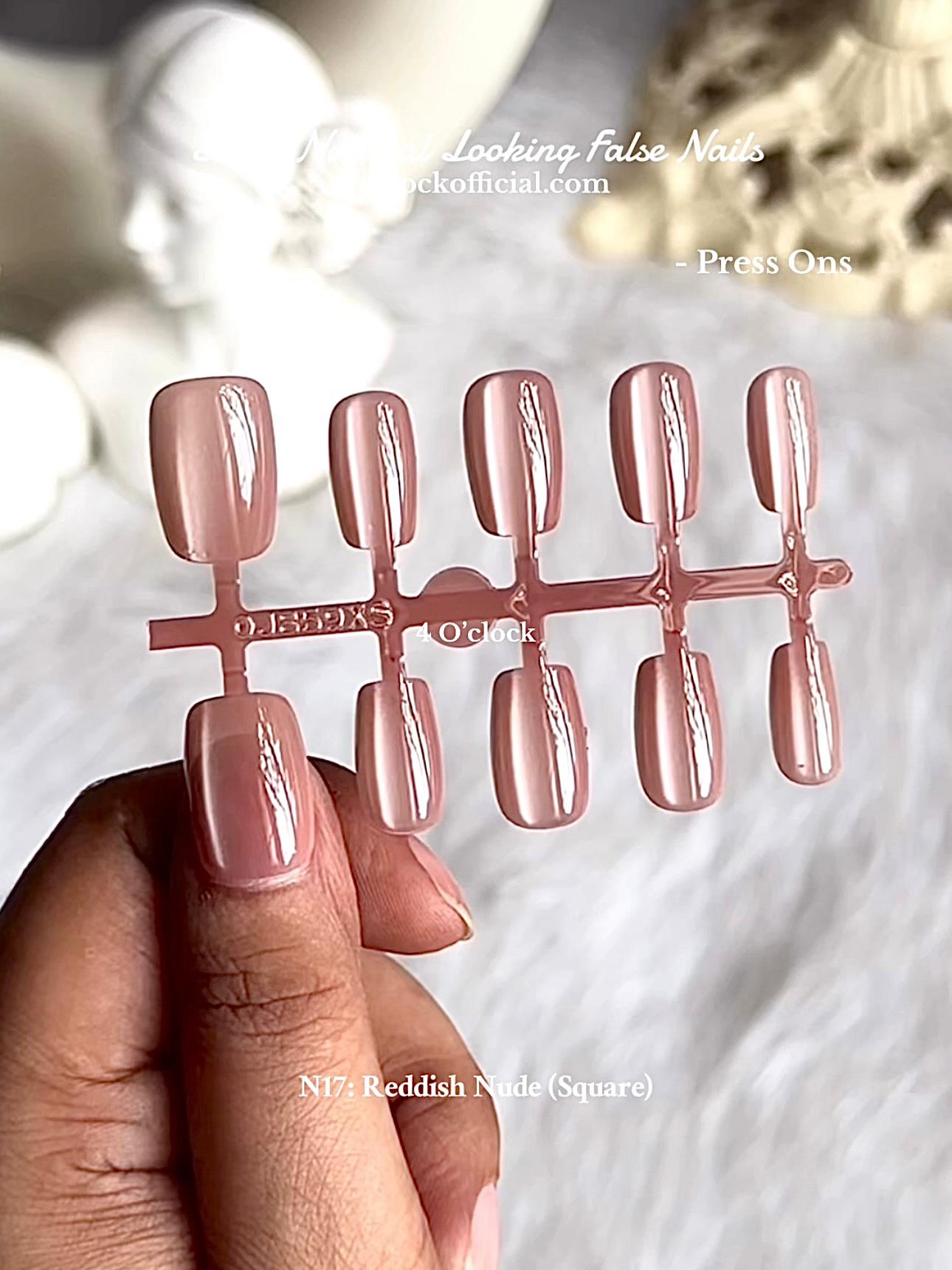 💅N17: Press On Nails: Reddish Nude (Square).✨ Size XS