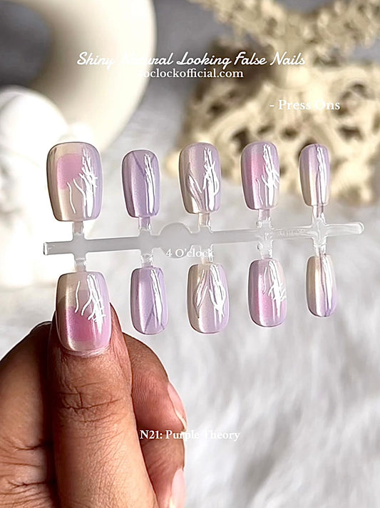 💅N21: Press On Nails: Purple Theory.✨ Size XS