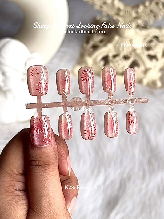 💅N28: Press On Nails: Fireworks.✨ Size XS