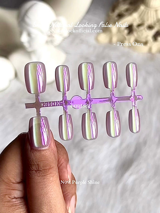 💅N09: Press On Nails: Purple Shine.✨Size: XS