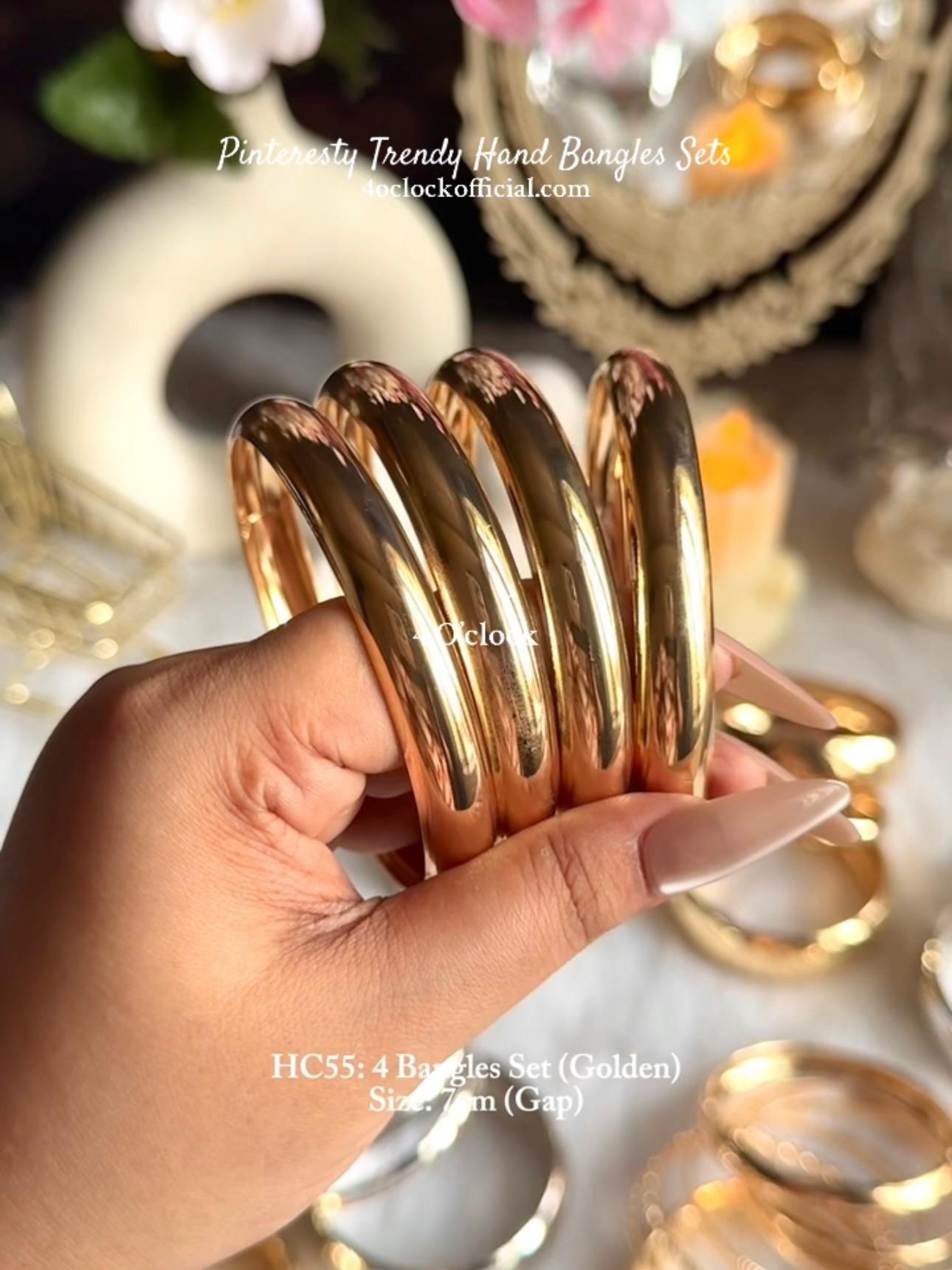 ✨HC55: Bangles Sets for Stack: 4 Bangles Sets (Golden)✨