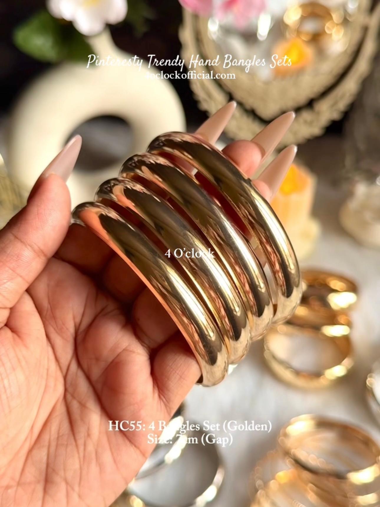 ✨HC55: Bangles Sets for Stack: 4 Bangles Sets (Golden)✨
