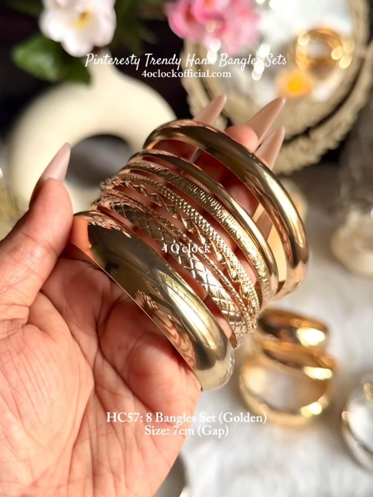 ✨HC57: Bangles Sets for Stack: 8 Bangles Sets (Golden)✨