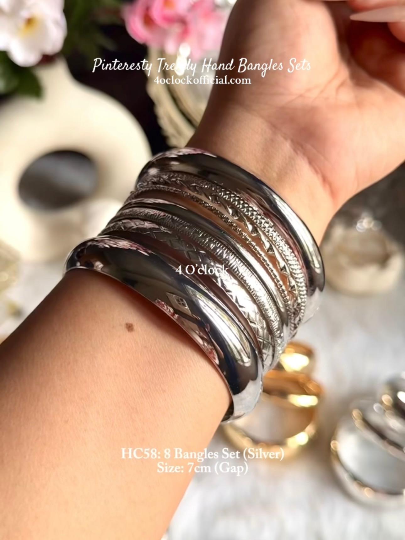 ✨HC58: Bangles Sets for Stack: 8 Bangles Sets (Silver)✨