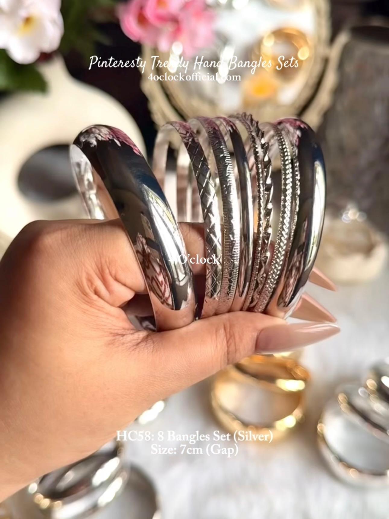 ✨HC58: Bangles Sets for Stack: 8 Bangles Sets (Silver)✨