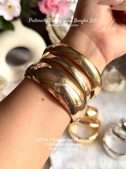 ✨HC59: Bangles Sets for Stack: 3 Bangles Sets (Golden)✨