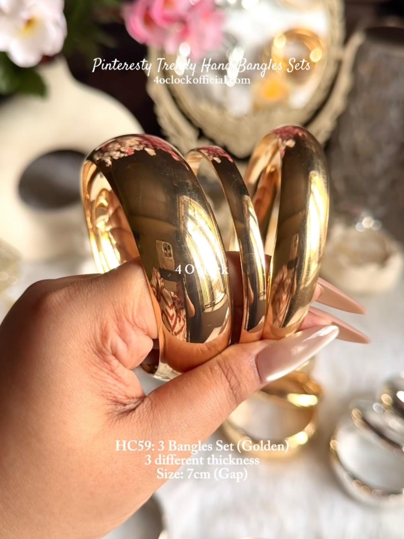 ✨HC59: Bangles Sets for Stack: 3 Bangles Sets (Golden)✨