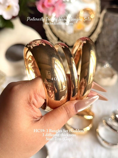 ✨HC59: Bangles Sets for Stack: 3 Bangles Sets (Golden)✨