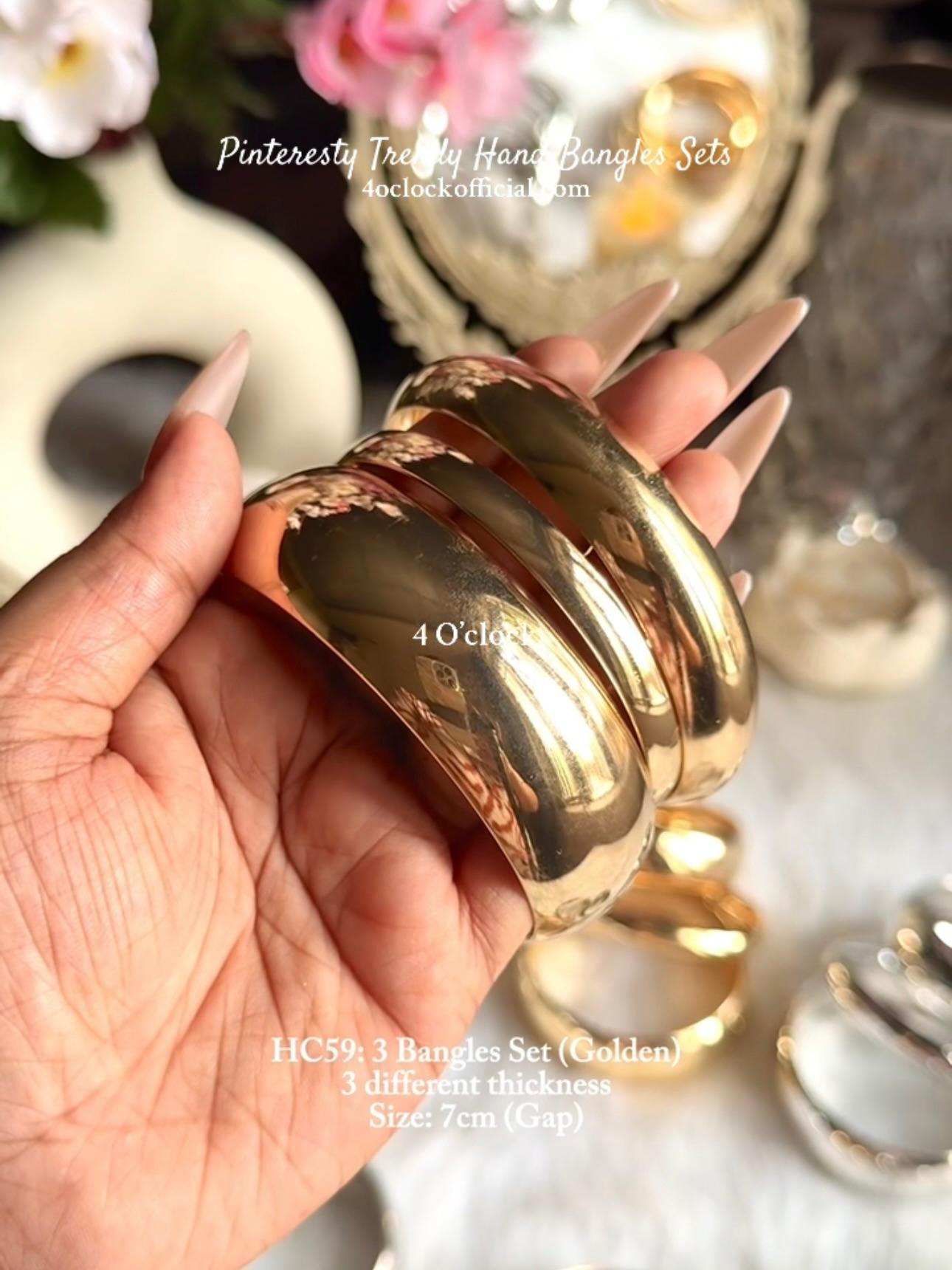 ✨HC59: Bangles Sets for Stack: 3 Bangles Sets (Golden)✨