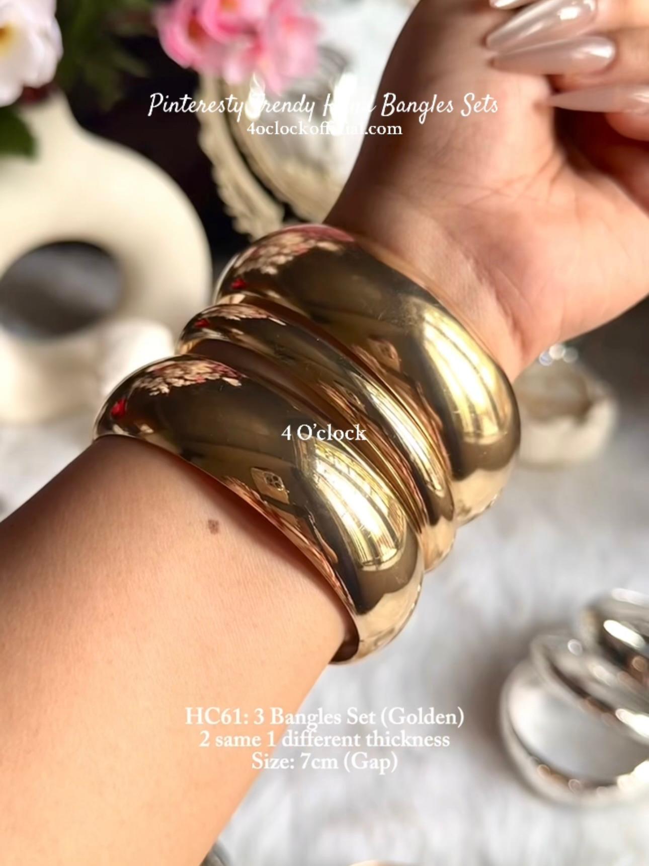 ✨HC61: Bangles Sets for Stack: 3 Bangles Sets (Golden)✨