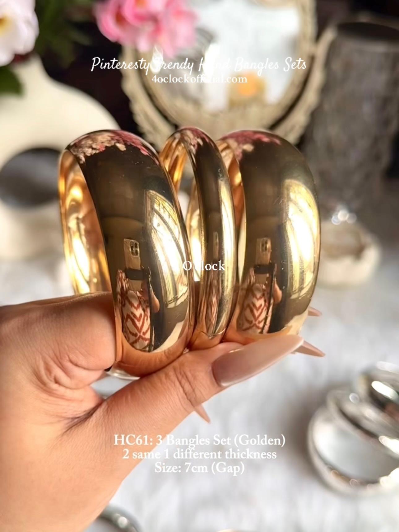 ✨HC61: Bangles Sets for Stack: 3 Bangles Sets (Golden)✨