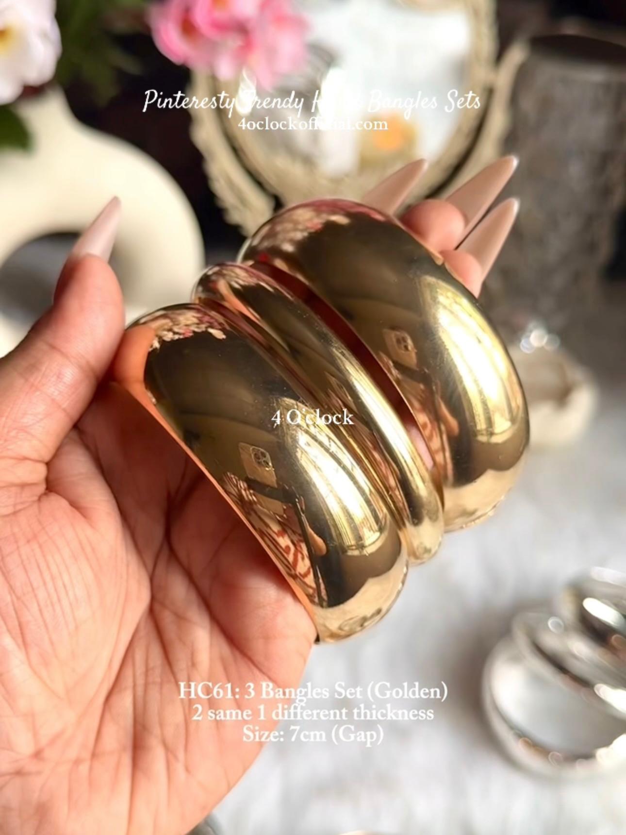 ✨HC61: Bangles Sets for Stack: 3 Bangles Sets (Golden)✨