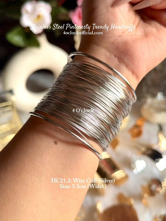 ✨HC21.2: Stainless Steel Handcuff for Stack: Wire Cuff (Silver)✨