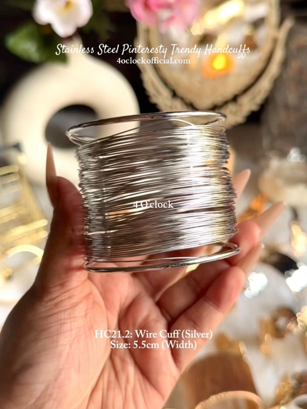 ✨HC21.2: Stainless Steel Handcuff for Stack: Wire Cuff (Silver)✨