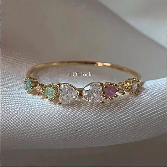 💍R148: Stainless Steel Zircon Minimalistic Finger Ring:(With Box)✨
