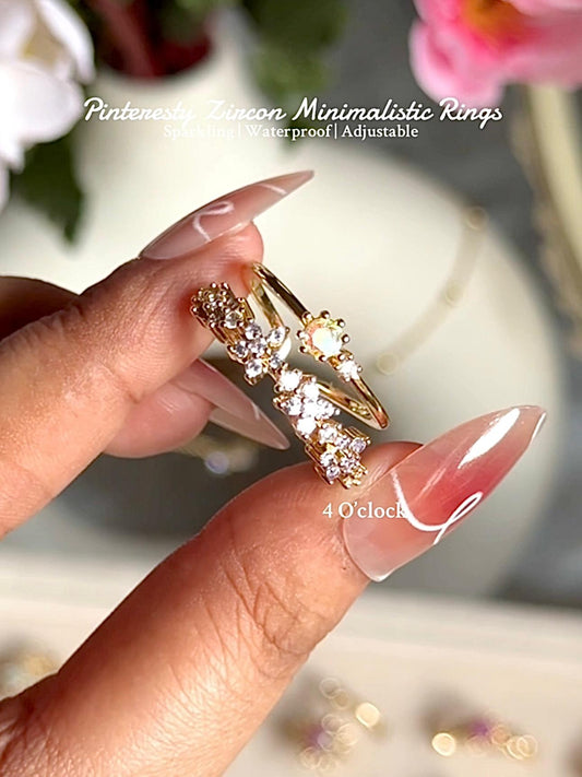 💍R149: Stainless Steel Zircon Minimalistic Finger Ring:(With Box)✨