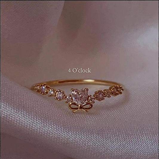 💍R191: Stainless Steel Zircon Minimalistic Finger Ring: White Bow Knot (With Box)✨
