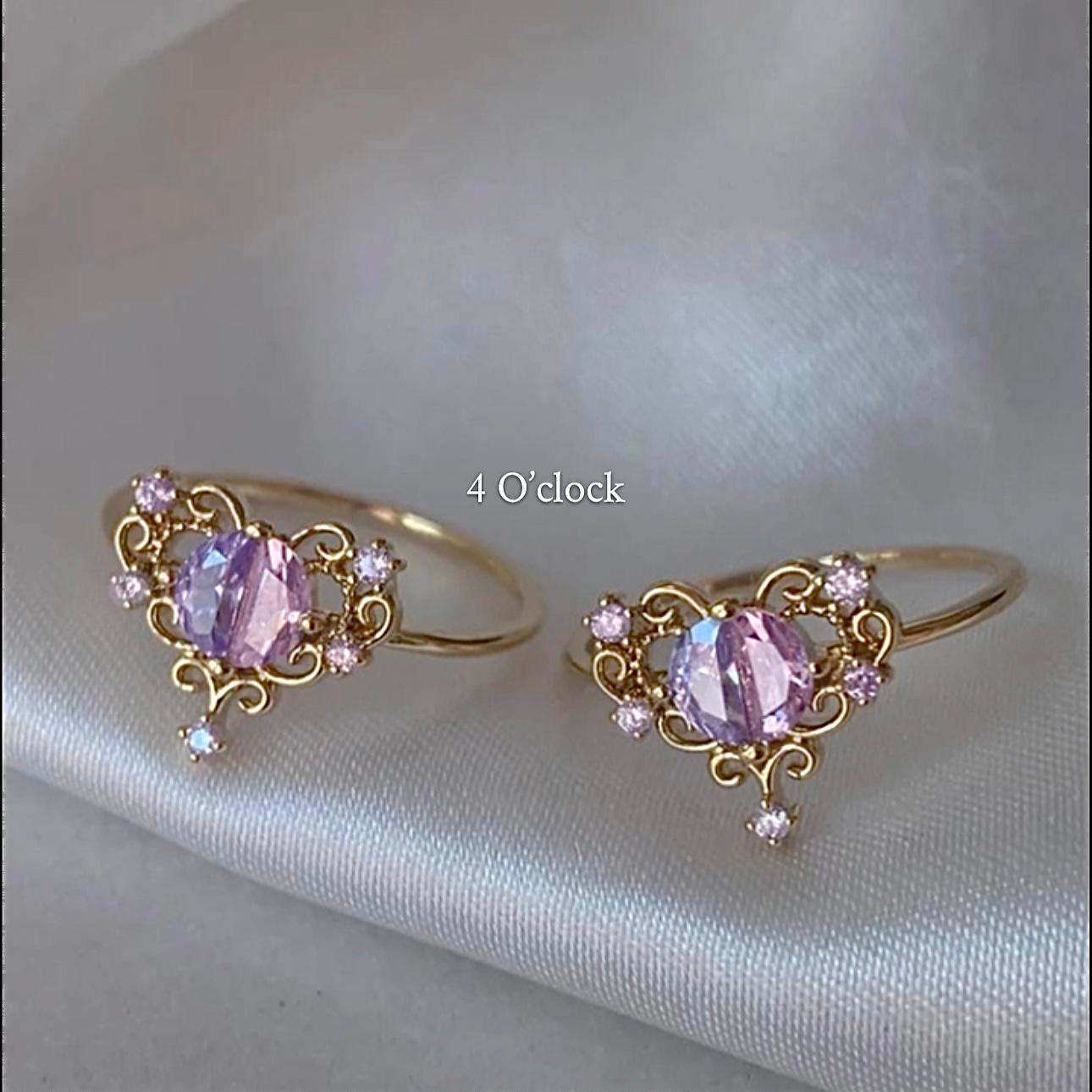 💍R126: Stainless Steel Zircon Minimalistic Finger Ring: Diamond Flower (With Box)✨(1Pc)