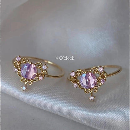 💍R126: Stainless Steel Zircon Minimalistic Finger Ring: Diamond Flower (With Box)✨(1Pc)