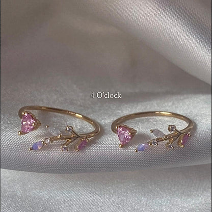 💍R127: Stainless Steel Zircon Minimalistic Finger Ring: Small Diamond Flower (With Box)✨(1Pc)