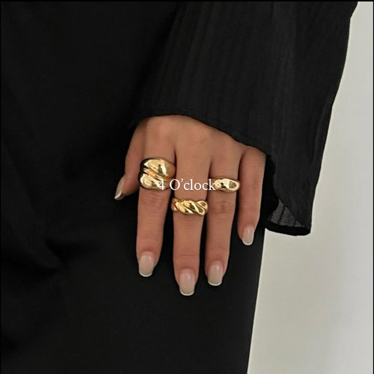 ✨RS15: Maximalistic Finger Ring Sets (Golden) -3pc✨