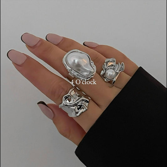 ✨RS07: Maximalistic Finger Ring Sets (Silver) - 3pc✨
