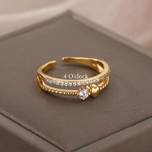 💍R198: Stainless Steel Zircon Minimalistic Finger Ring: Stone Line (With Box)✨