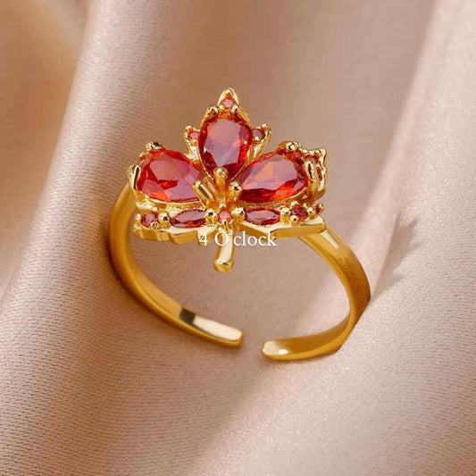 💍R207: Stainless Steel Zircon Minimalistic Finger Ring: Automn (With Box)✨