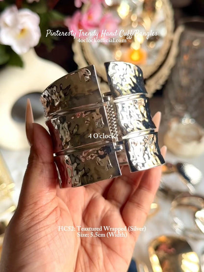 ✨HC52: Handcuff for Stack: Textured Wrapped (Silver)✨