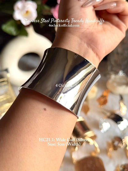 ✨HC21.1: Stainless Steel Handcuff for Stack: Wide Cuff (Silver)✨