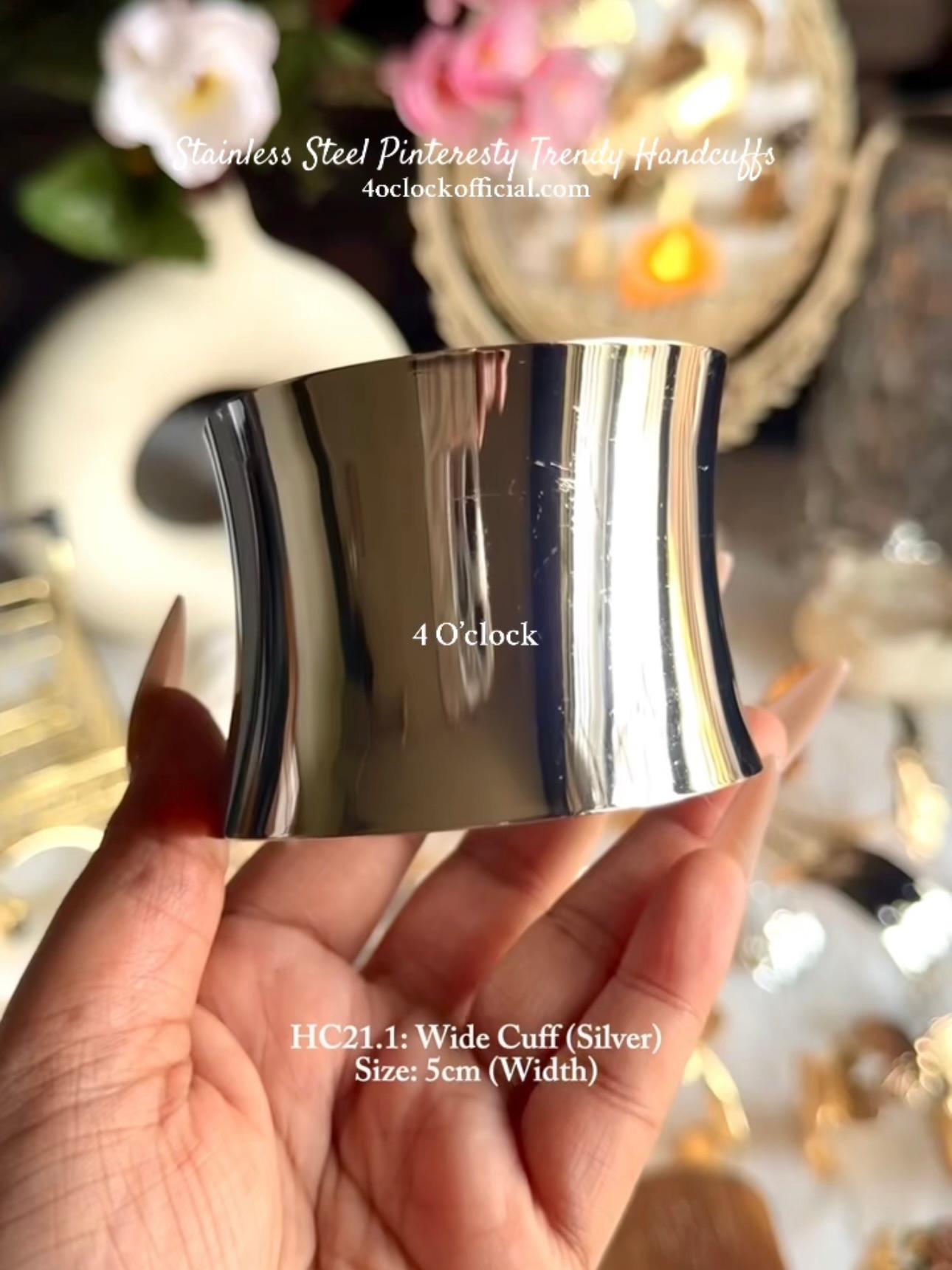 ✨HC21.1: Stainless Steel Handcuff for Stack: Wide Cuff (Silver)✨