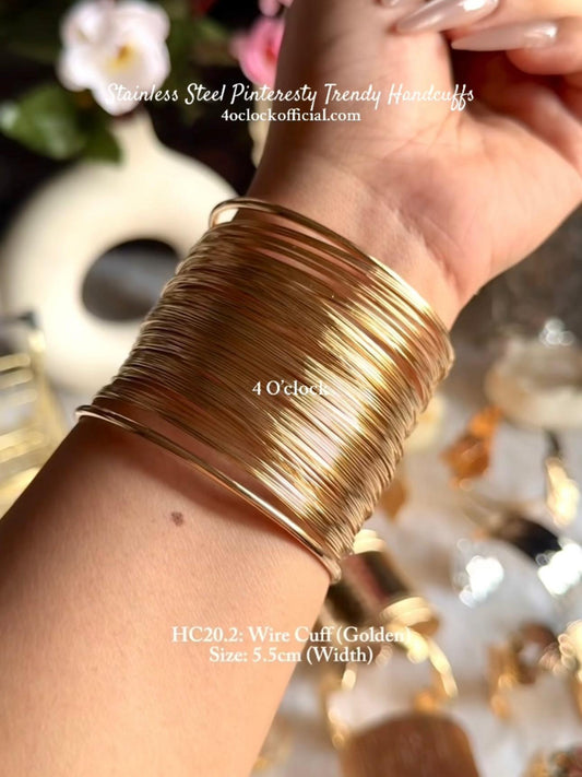 ✨HC20.2: Stainless Steel Handcuff for Stack: Wire Cuff (Golden)✨
