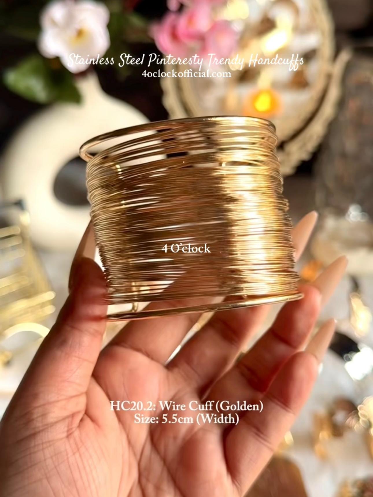 ✨HC20.2: Stainless Steel Handcuff for Stack: Wire Cuff (Golden)✨